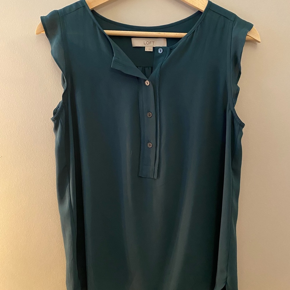 LOFT Button-up Tank Blouse